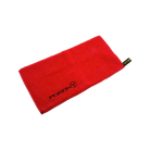Red towel with black Poison logo on white background.