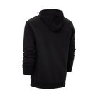 Back view of black hooded jacket