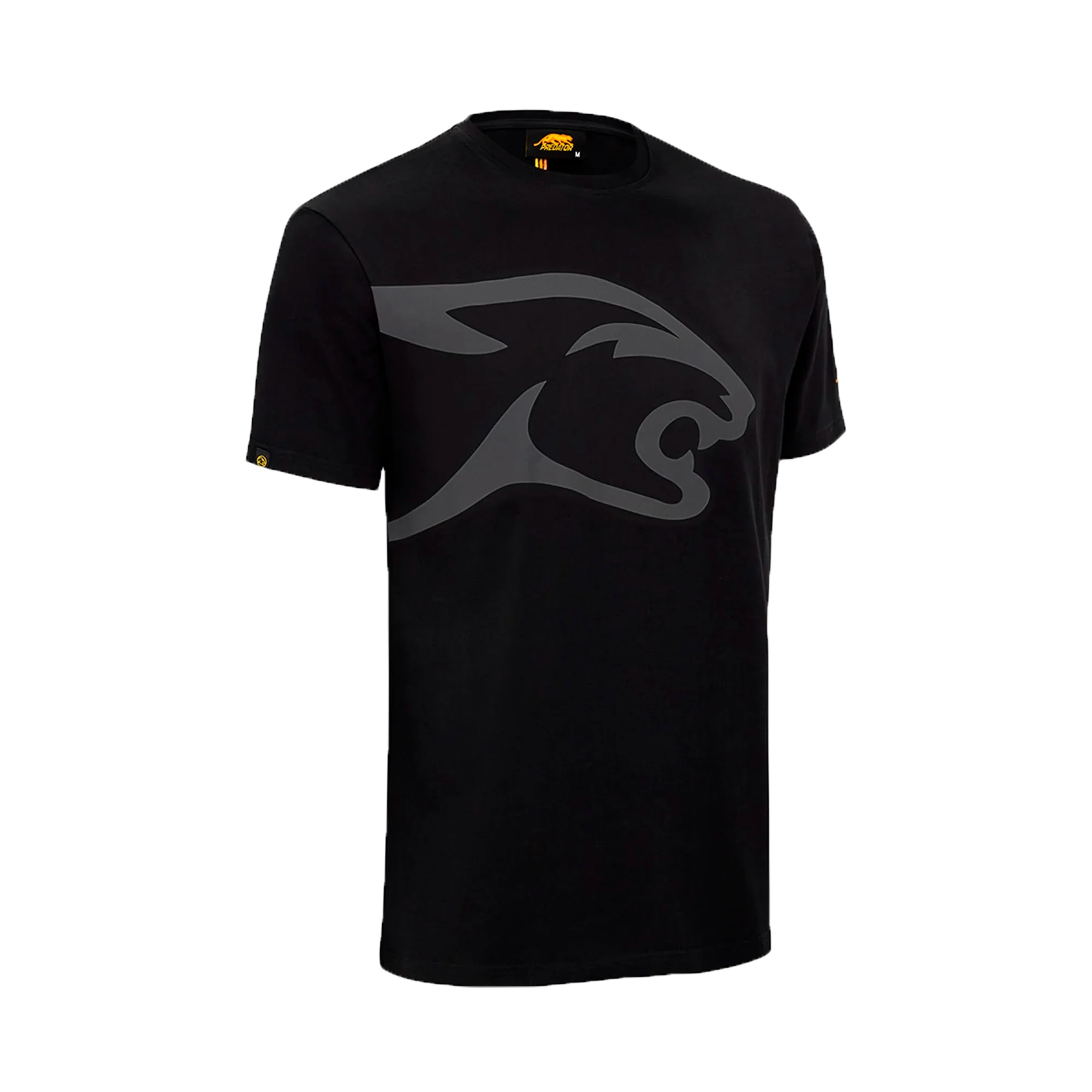 Black Tshirt with grey cat head front
