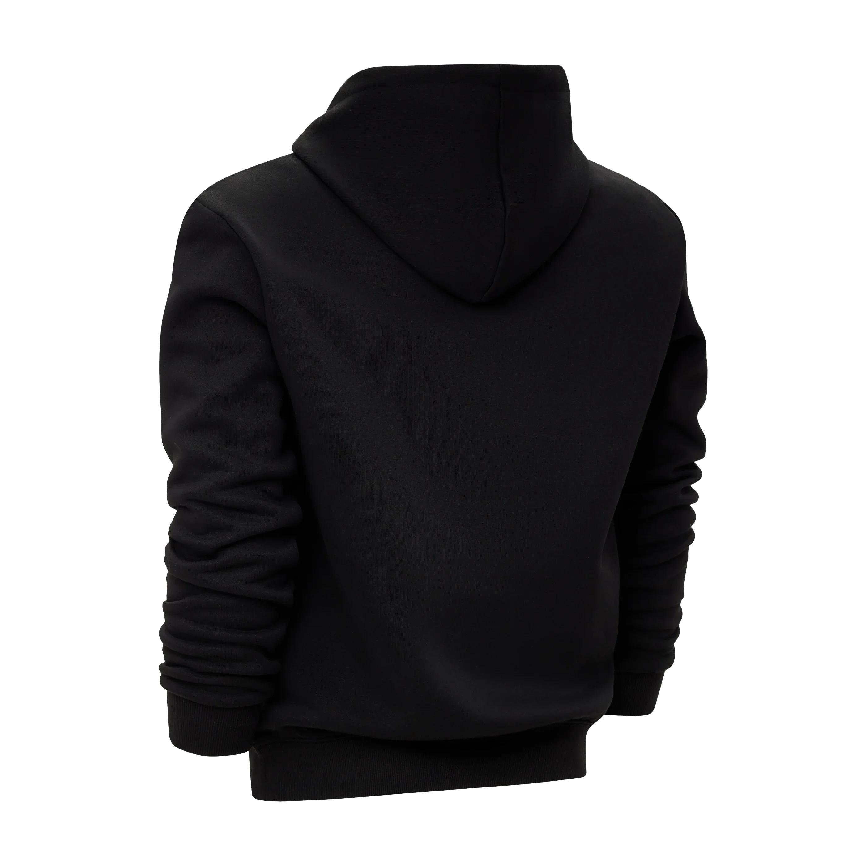 Black hoodie shown from the back