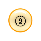Yellow and white billiard 9 ball