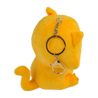 Yellow plush keychain with a metal keyring