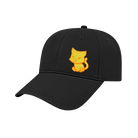 Black ball cap with gold embroidered cat