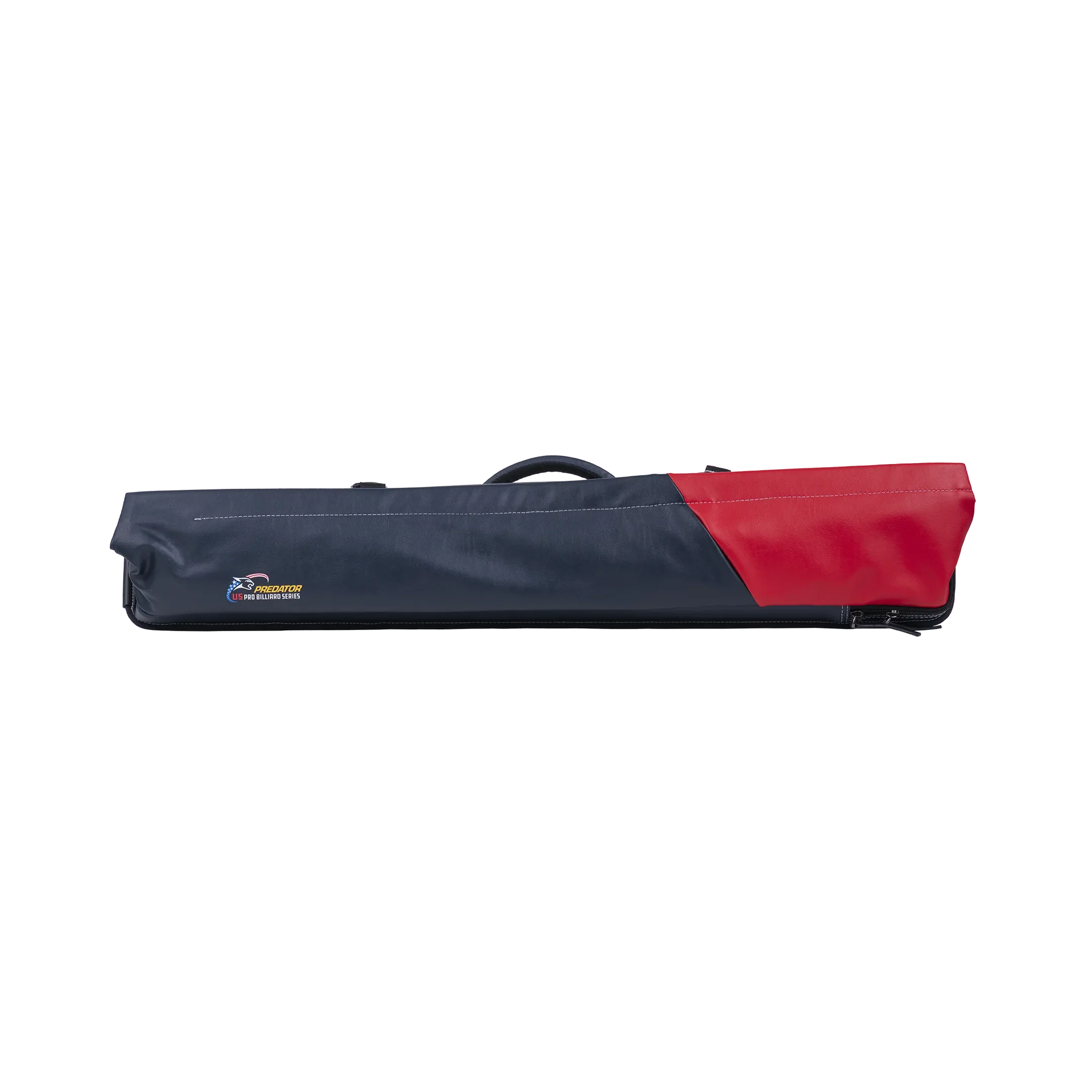Navy blue and red pool cue case with Predator US PRO BILLIARD SERIES logo