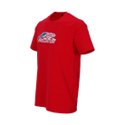 Red t-shirt with United States flag Predator logo against a white background.