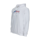 White hoodie with United States flag Predator logo