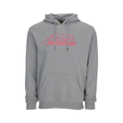 Grey hoodie with pink embroidered Predator logo against a white background.