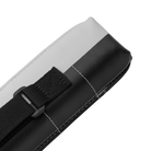 Close-up of open flap on Predator Hard Pool Cue Case - White/Black - 1 Butt x 1 Shaft at 30 degree angle