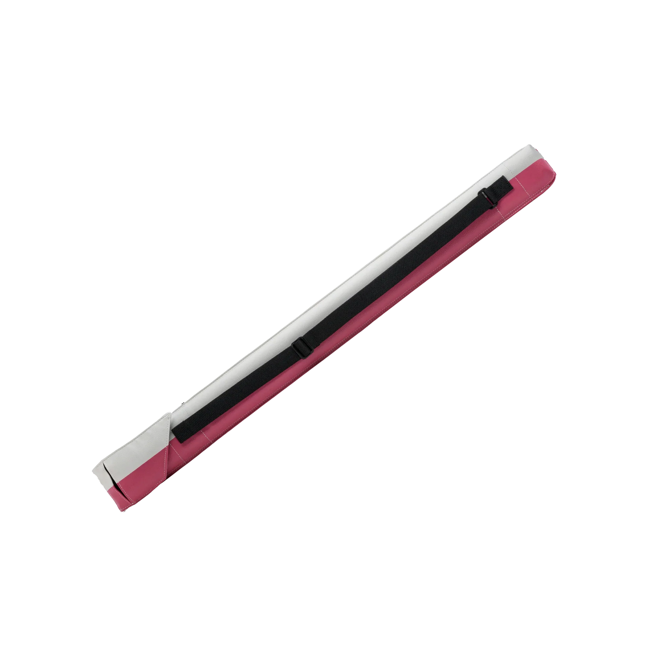 Back of Predator Hard Pool Cue Case - White Pink - 1 Butt x 1 Shaft at 30 degree angle