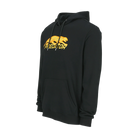 Black hoodie with gold embroidered Predator logo against a white background.