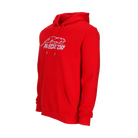 Red hoodie with white Predator logo