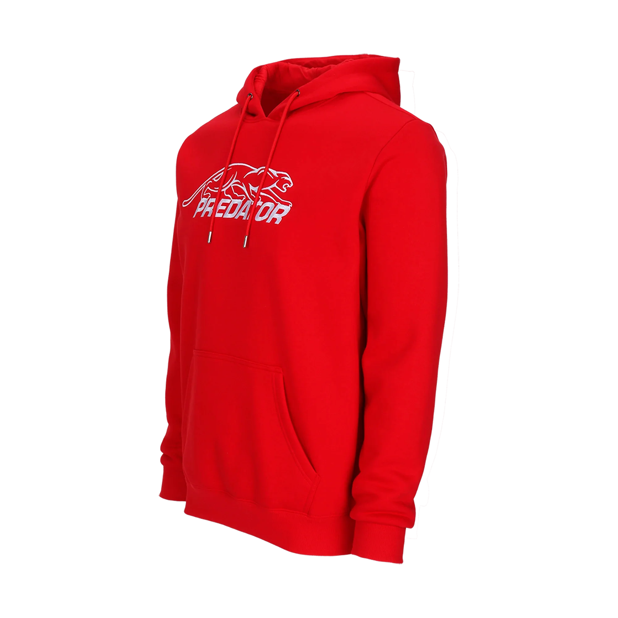 Red hoodie with white Predator logo
