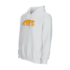 White hoodie with gold embroidered Predator logo against a white background.