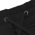 Black drawstrings with metal grommets.