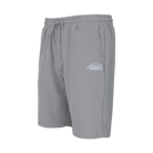 Grey drawstring shorts with white Predator logo