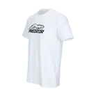White t-shirt with black Predator logo against a white background.