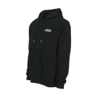Black zip-up hoodie with white Predator logo