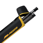 Black and yellow Predator-branded pool cue case set