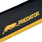 Black and yellow 'Predator' branded object with a panther logo.