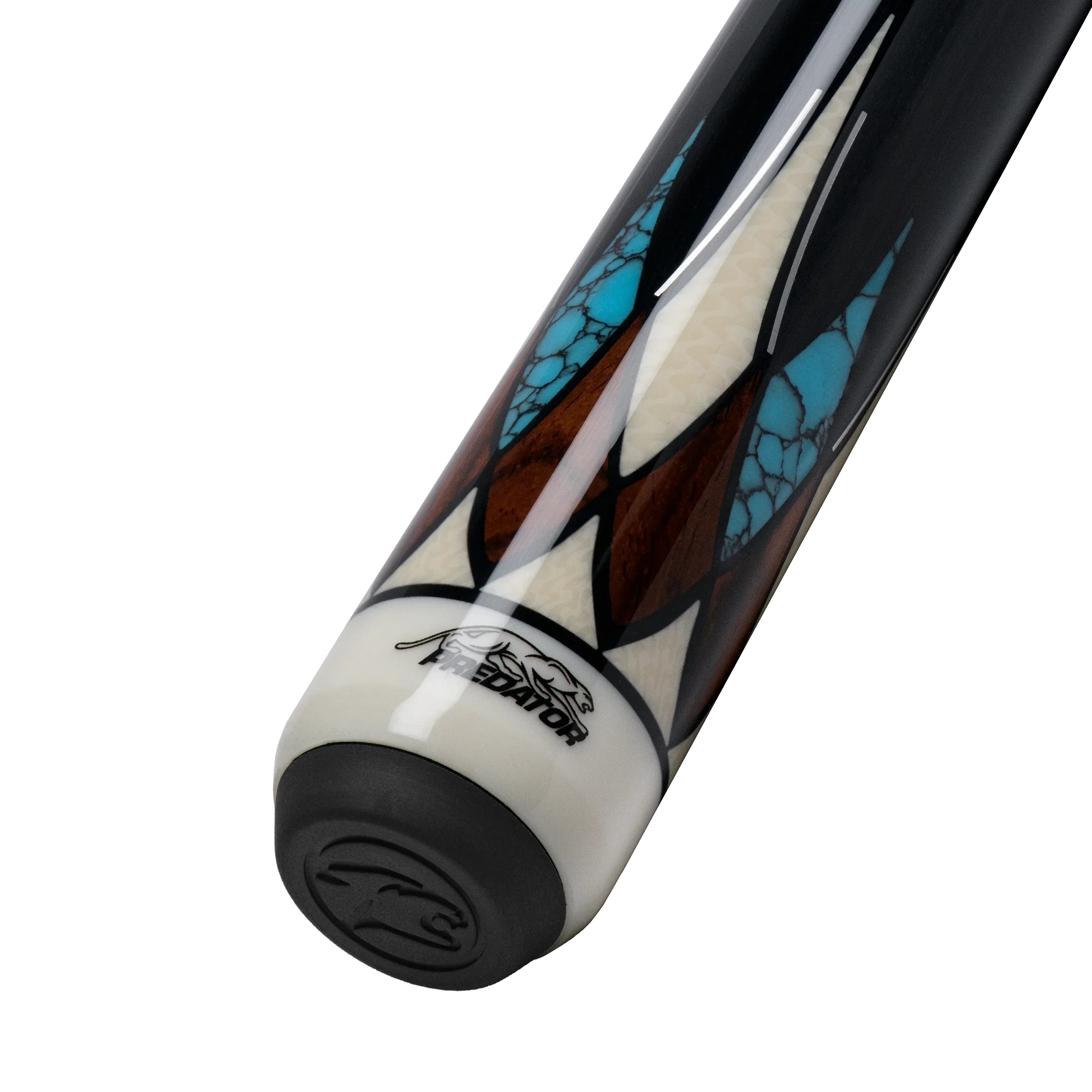 Cocobolo and Blue Virtuoso Carom Cue Butt with Logo