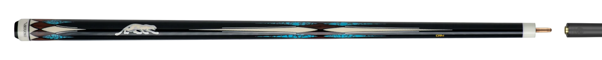 Cocobolo and Blue Virtuoso Carom Cue Full Cue Stick Paired with Carbon Fiber Shaft 
