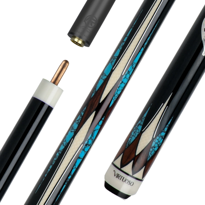 Cocobolo and Blue Virtuoso Carom Cue with Logo