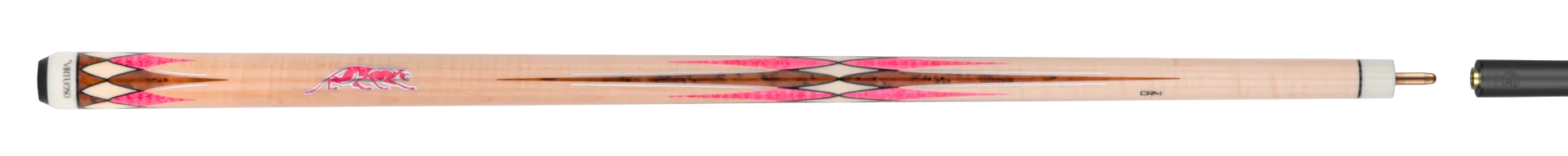 Maple and Pink Virtuoso Carom Cue Full  Cue Stick Paired with Carbon Fiber Shaft 