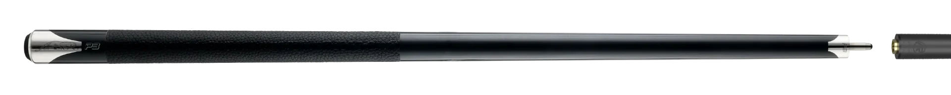 P3 black pool cue stick luxe leather wrap Paired with Carbon Fiber Shaft 
