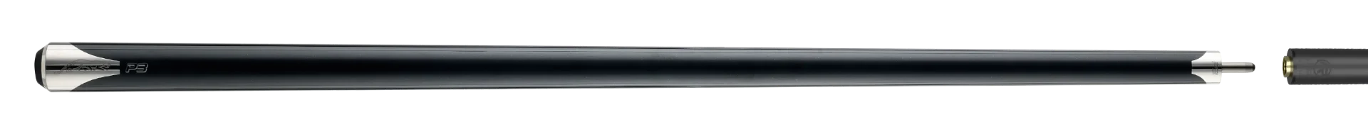 P3 black no wrap pool Cue Stick Paired with Carbon Fiber Shaft 