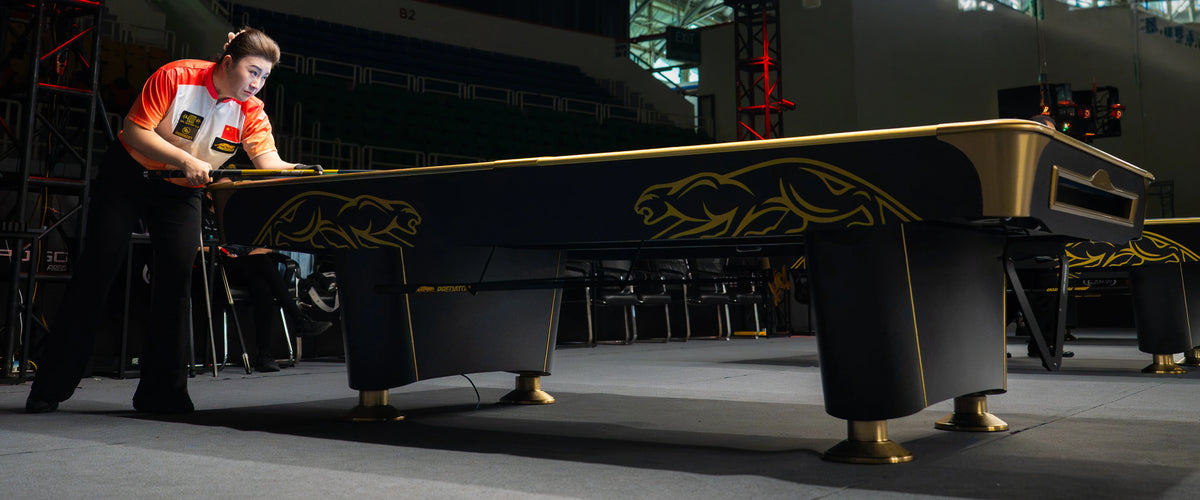 Player At A Predator ARC Table In a Competition With a BK Rush Break Cue