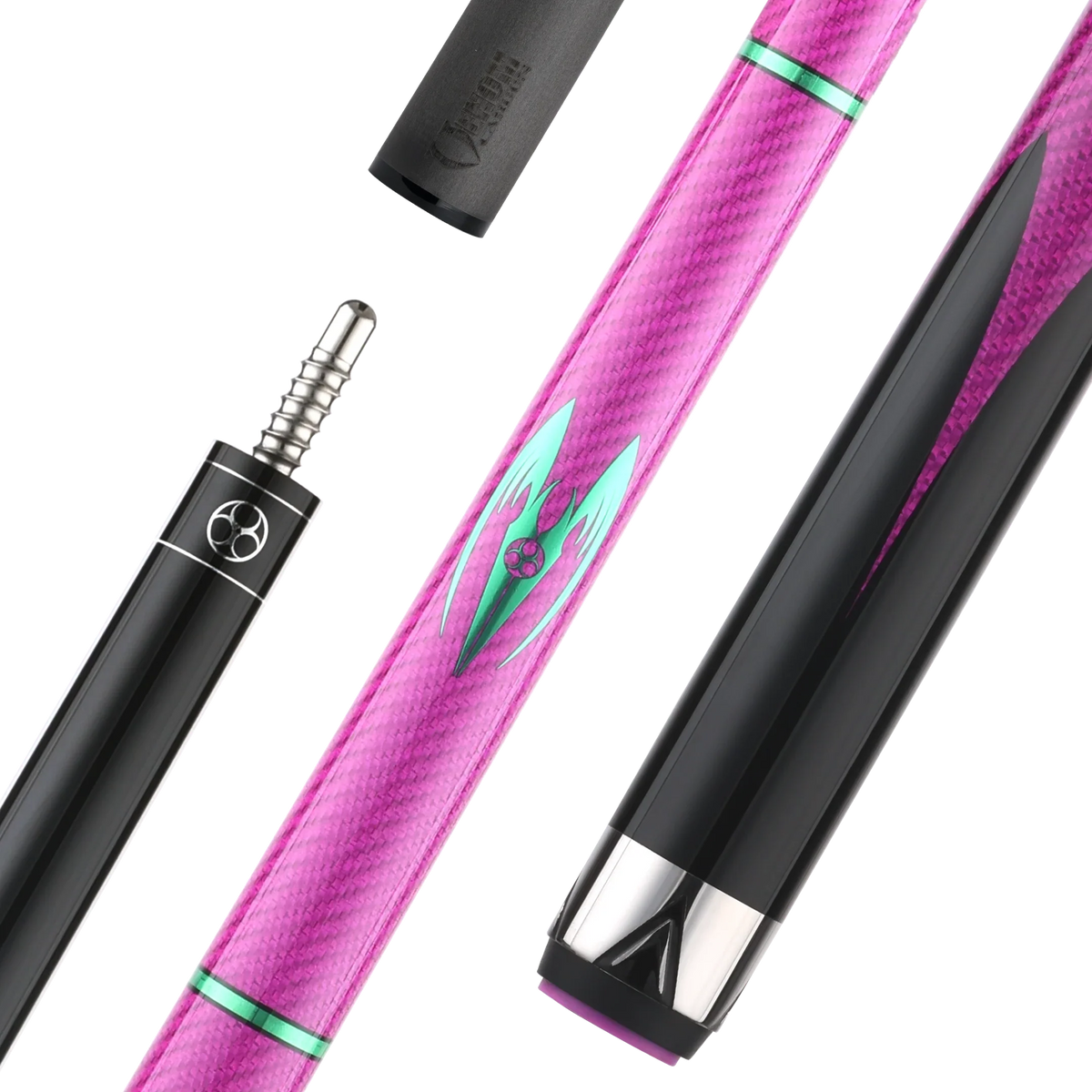 Poison Maelith Pool Cue with Carbon Fiber Shaft - Pink/Black - No Wrap ...