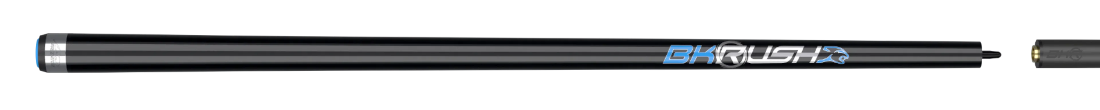 BKRush Break Cue Black No Wrap Full Cue Stick Paired with Carbon Fiber Shaft 