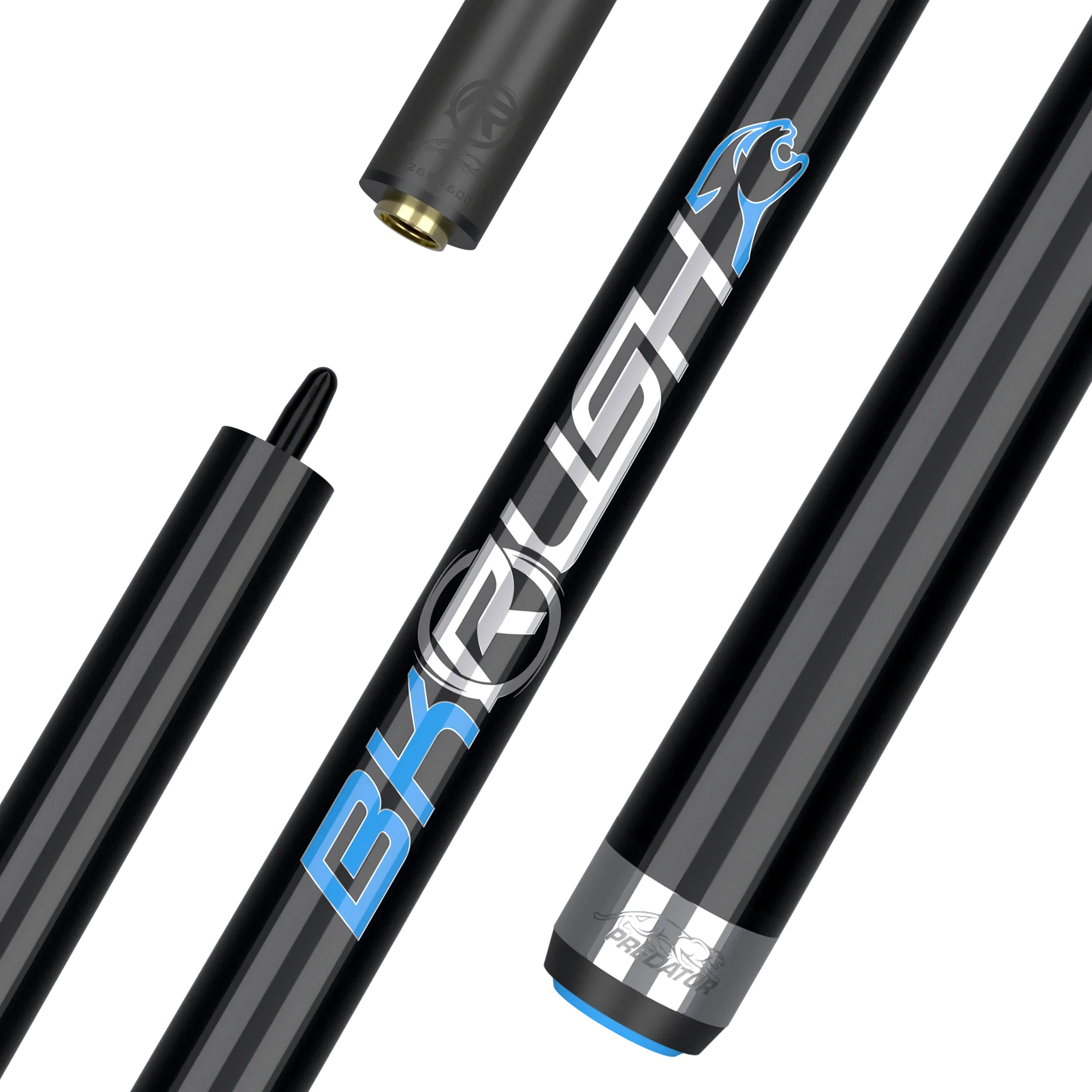 BKRush Break Cue Black No Wrap Logo