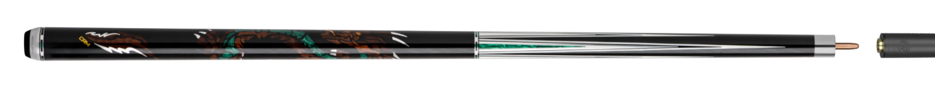 Limited Edition Green Dragon2 Full Carom Cue Stick Paired with Carbon Fiber Shaft 