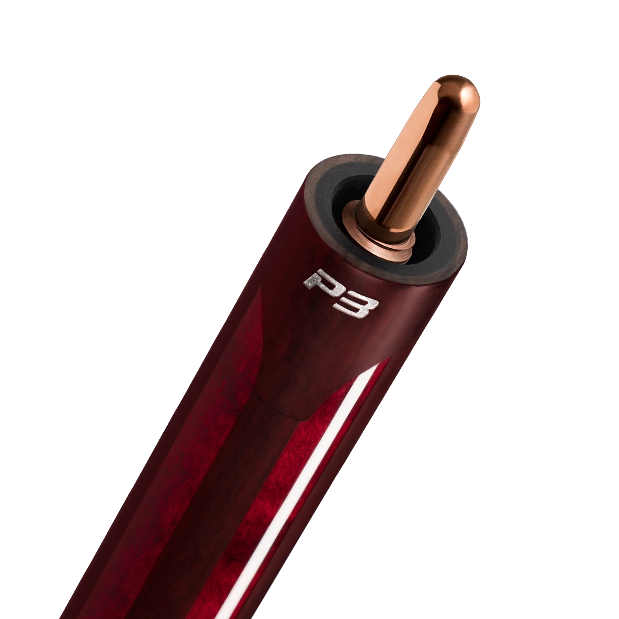 P3 carom cue burgundy rosewood pin