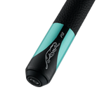 P3 Painted Teal Leather Luxe Wrap Pool Cue Butt With Predator Brand Mark Radial Pin