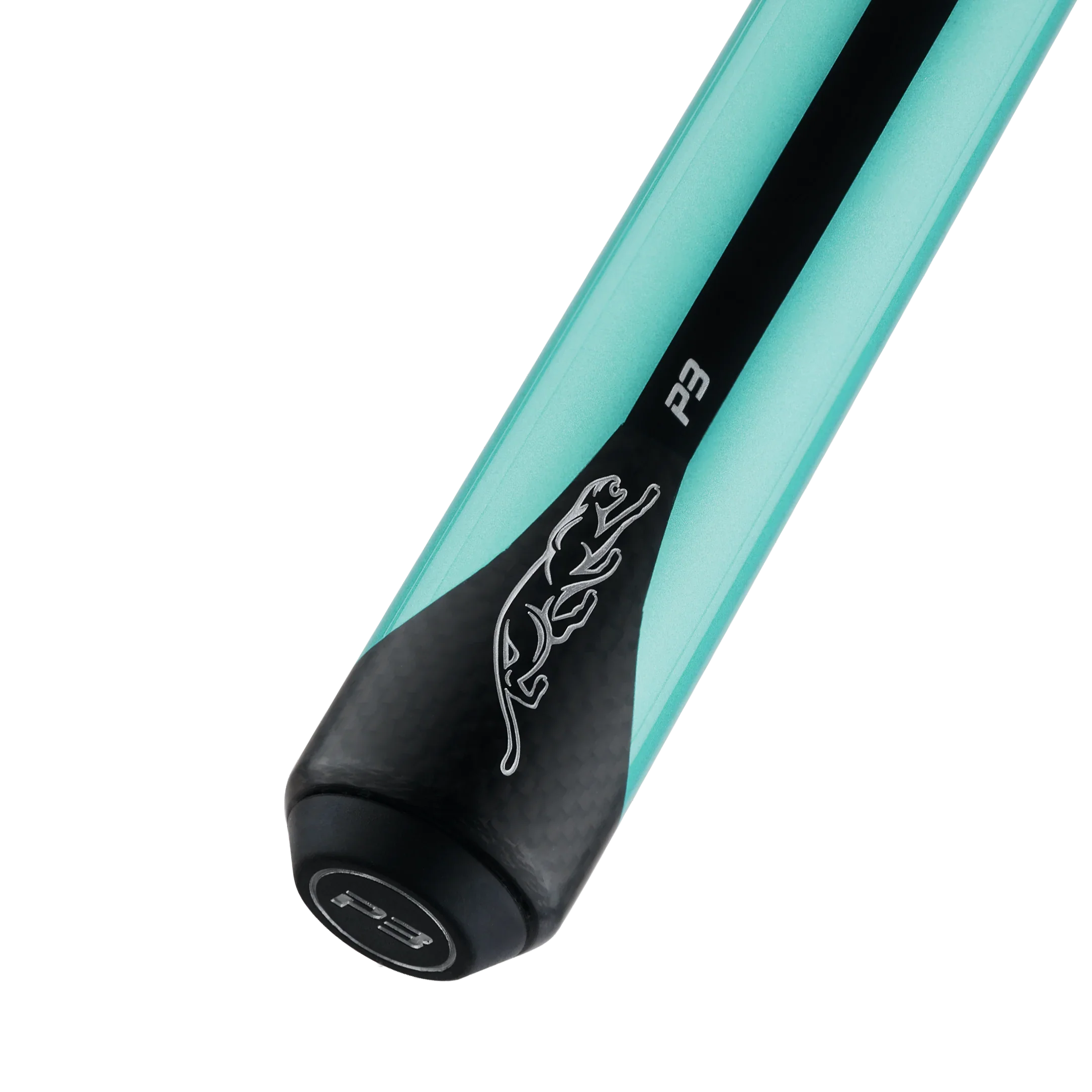 P3 Painted Teal No Wrap Pool Cue Butt With Predator Brand Mark Radial Pin