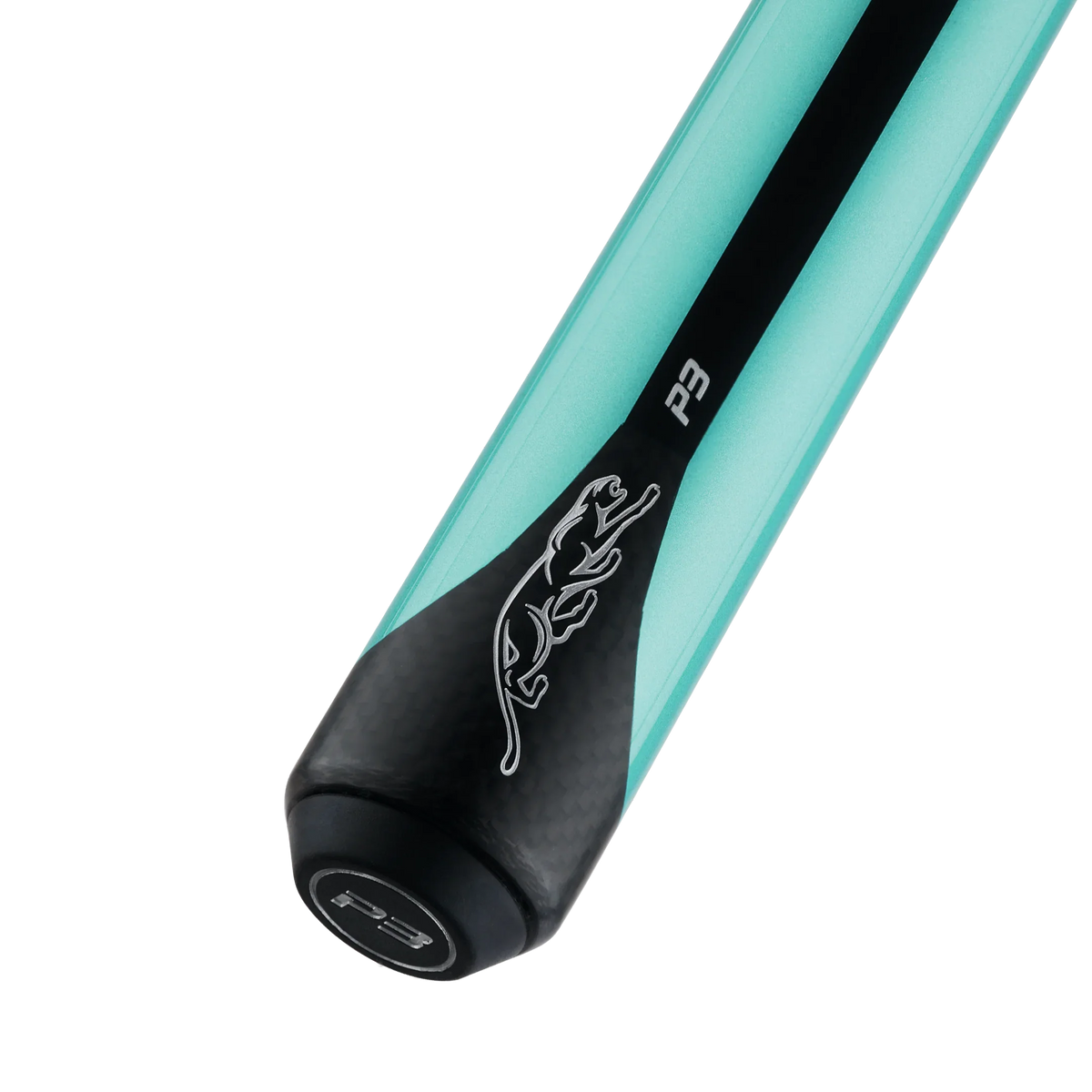 P3 Painted Teal No Wrap Pool Cue Butt With Predator Brand Mark Radial Pin