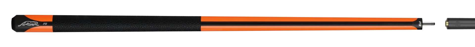 P3 Orange Leather Wrap pool cue