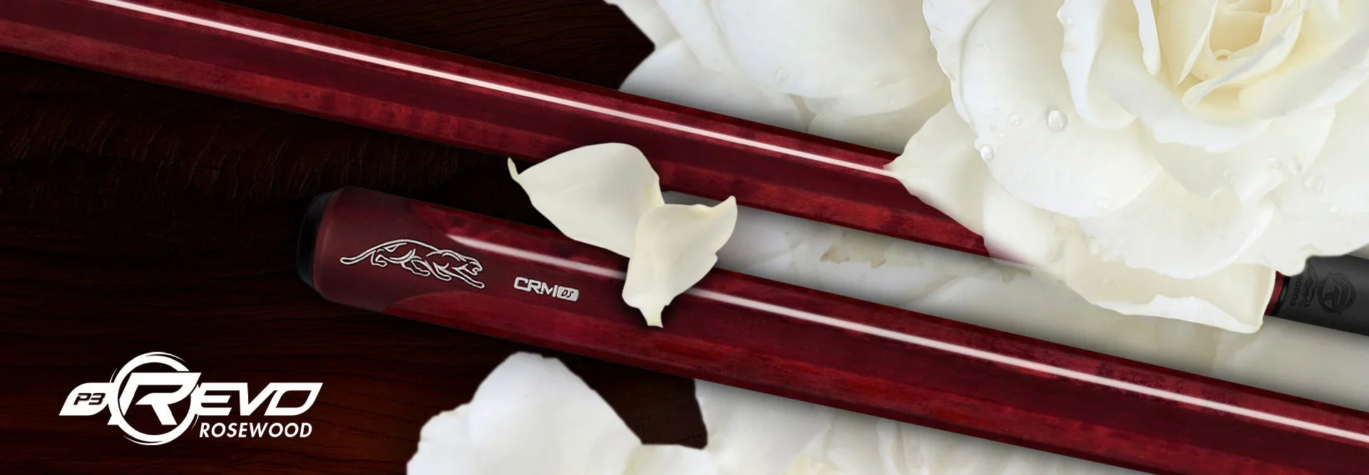 P3 Carom Cue Rosewood Desktop Banner