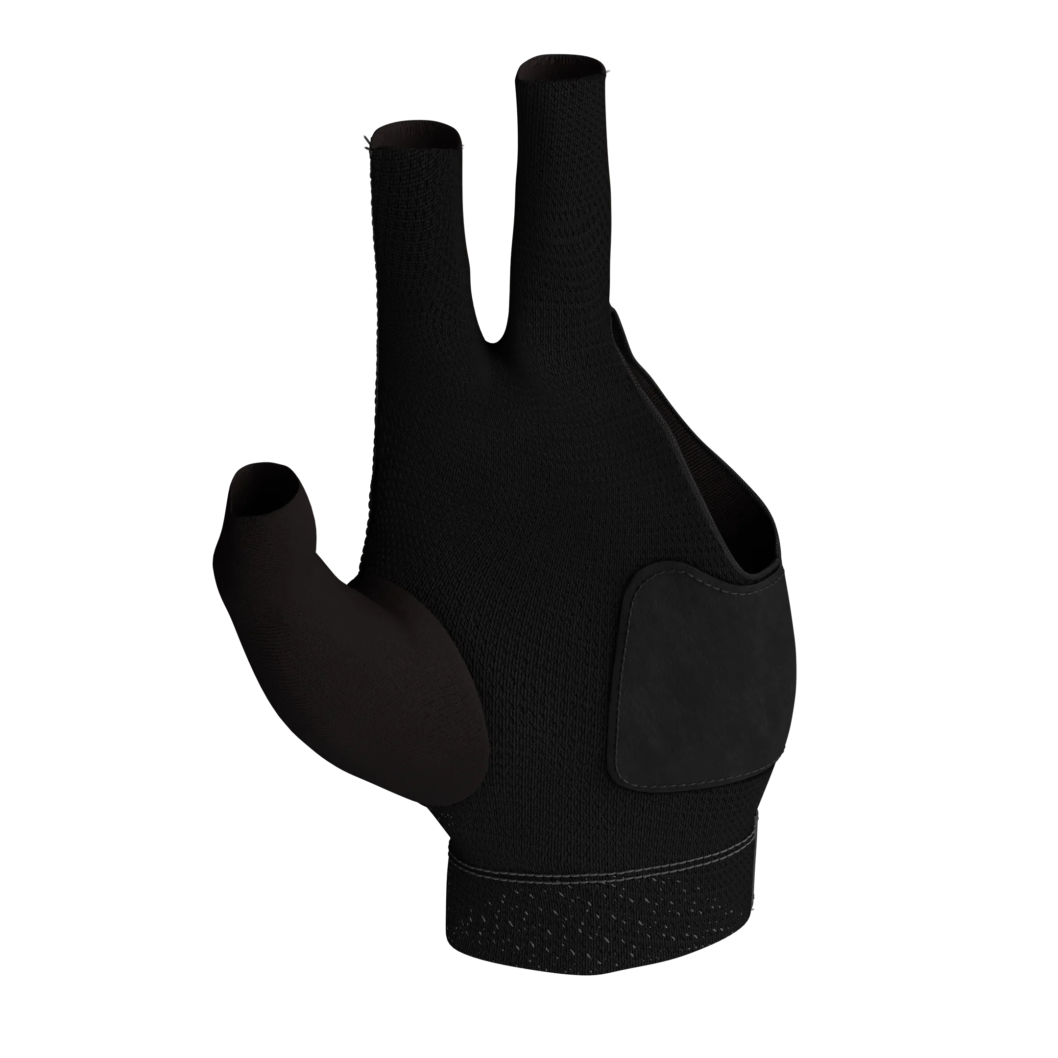 Black glove on a white background.