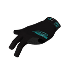 Black glove with teal Predator logo and teal cat icon