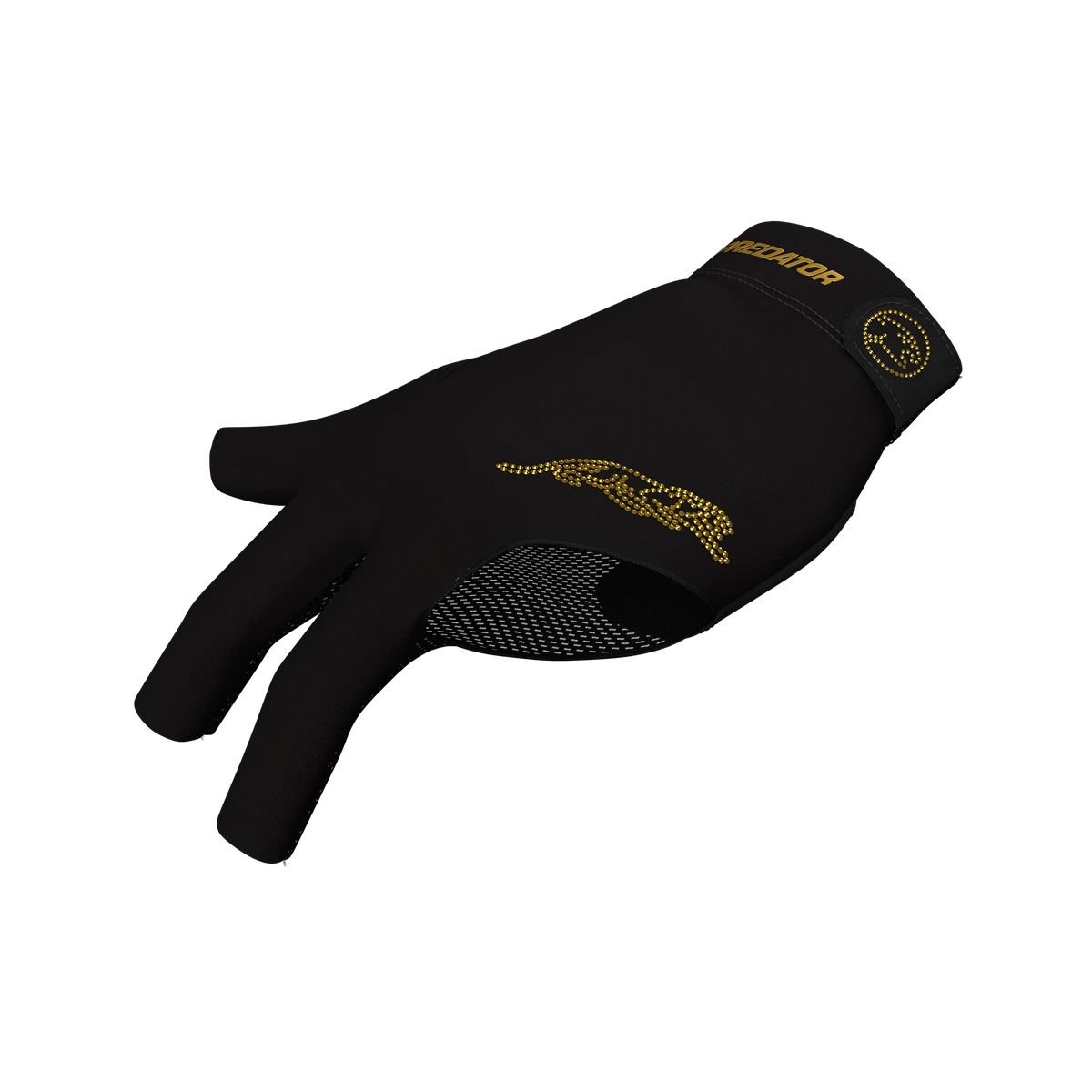 Black and Gold Predator Second Skin Billiard Glove Champion Shine Gemstone