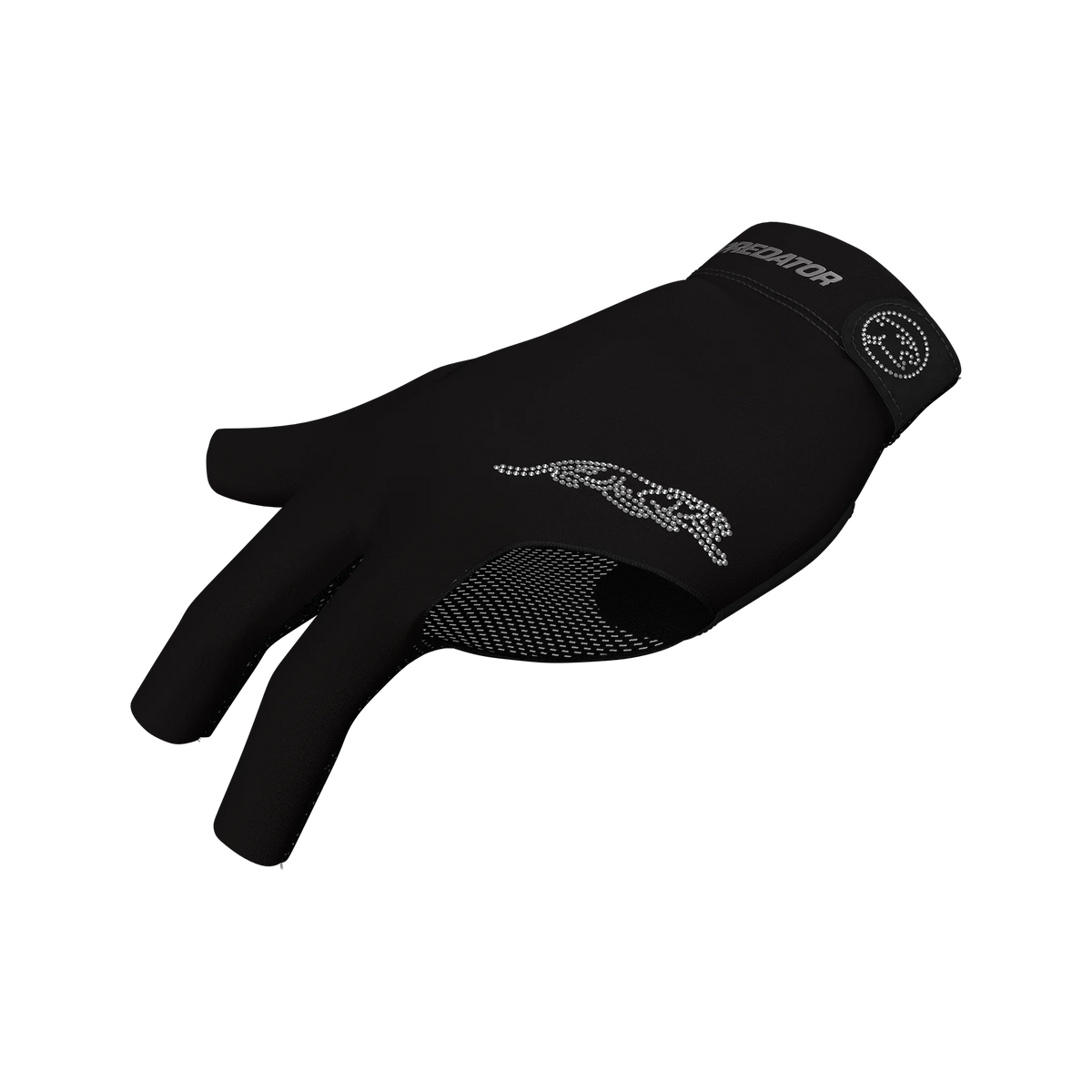 Black and Silver Predator Second Skin Billiard Glove Champion Shine Gemstone