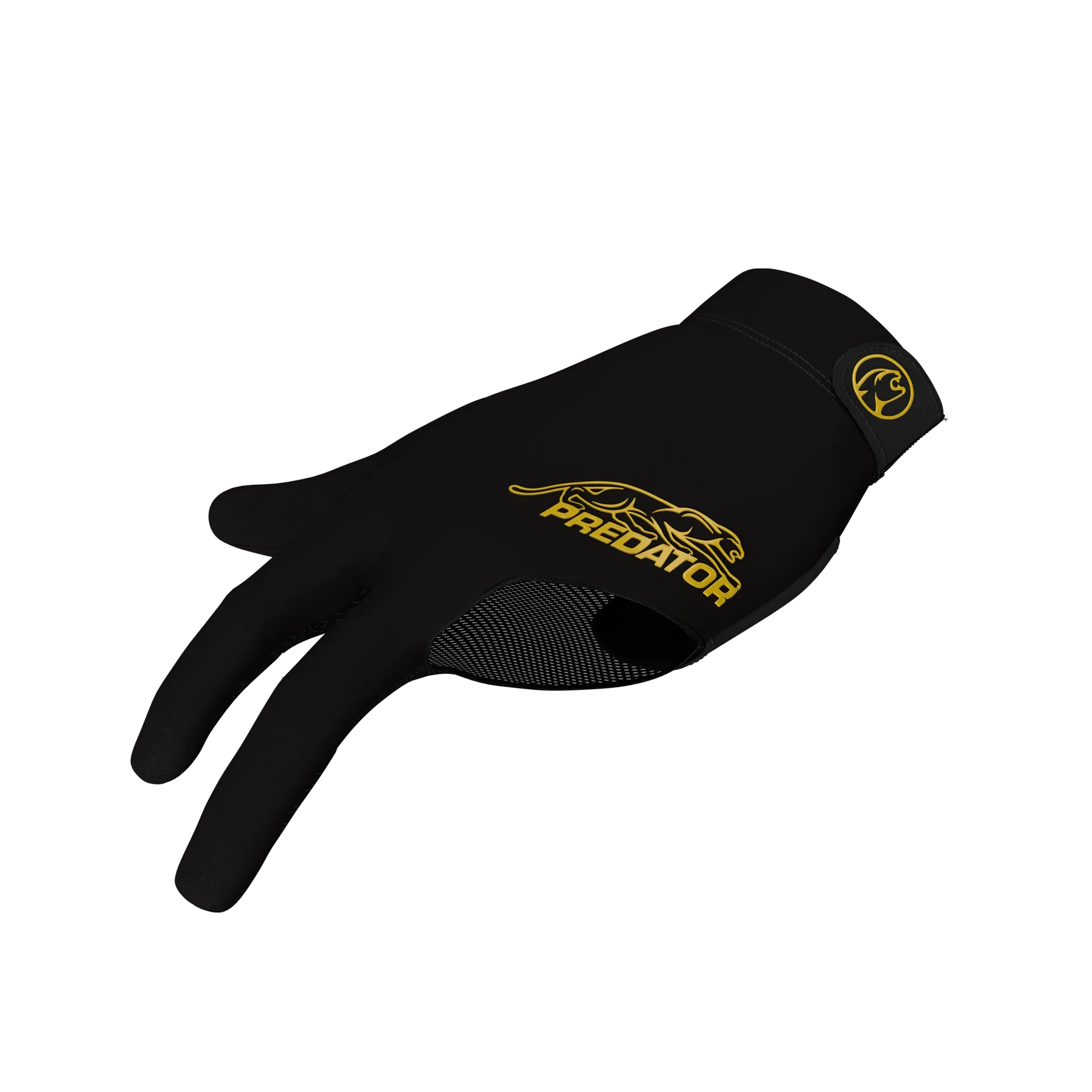 Black glove with yellow Predator logo with closed fingers