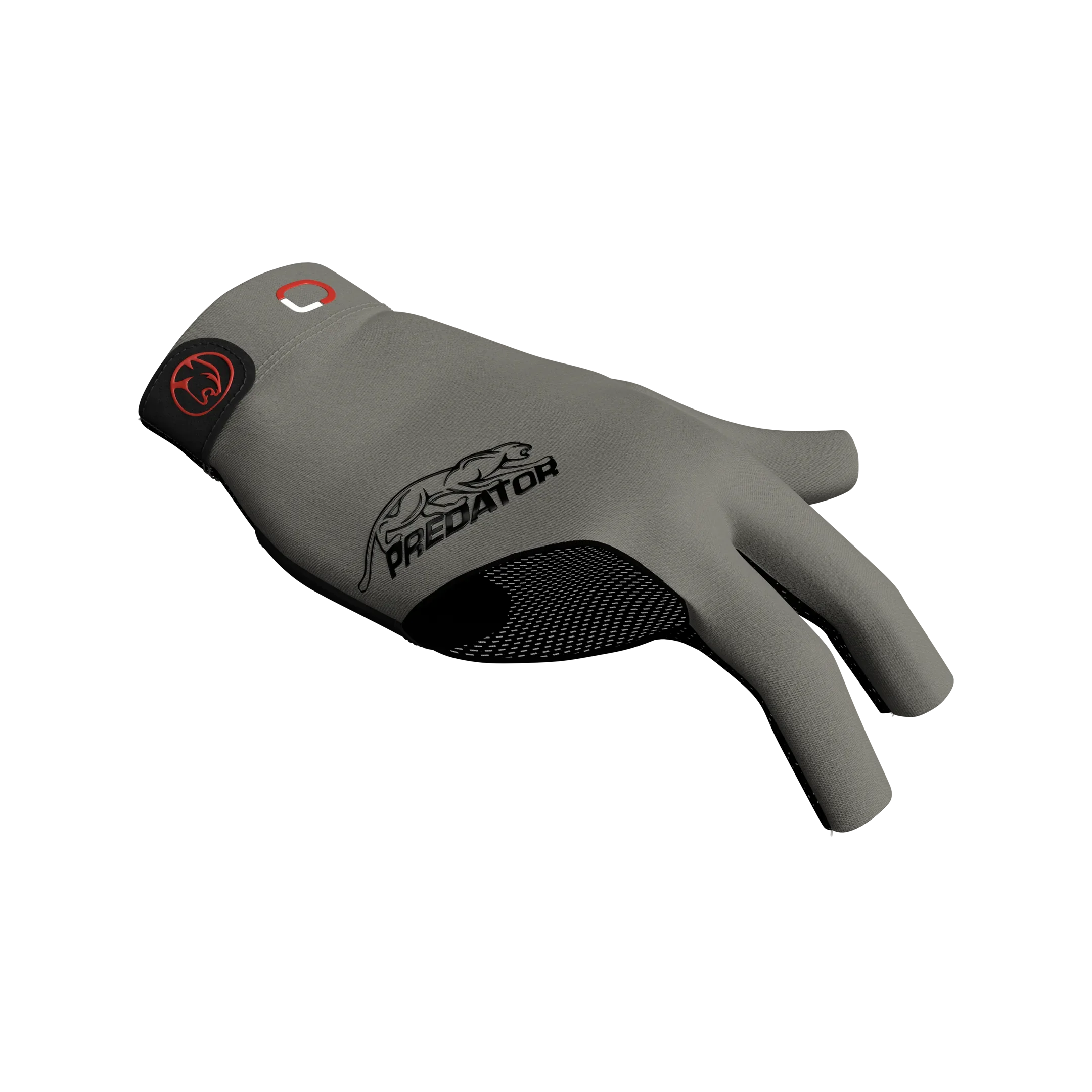 Dark grey glove with black Predator logo and red cat icon for right hand