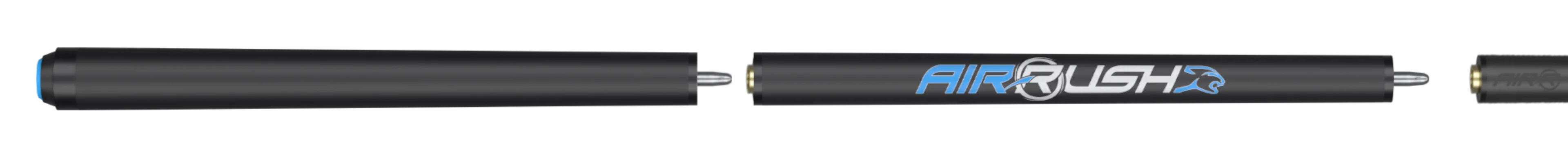 AirRush Jump Cue Black No Wrap Full Cue Stick Paired with Carbon Fiber Shaft 