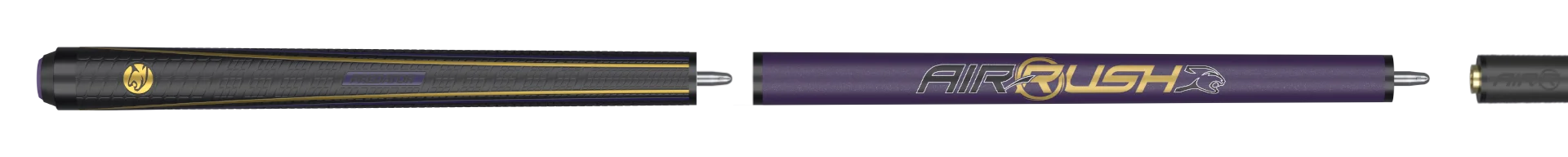 AirRush Jump Cue Purple Sports Wrap Full Cue Stick Paired with Carbon Fiber Shaft 