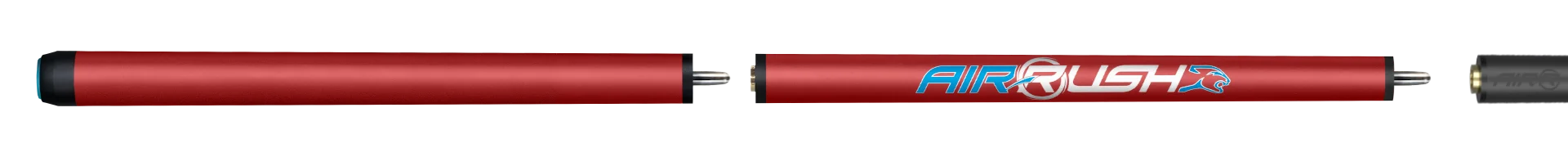 AirRush Red Jump Cue No Wrap Full Cue Stick Paired with Carbon Fiber Shaft 