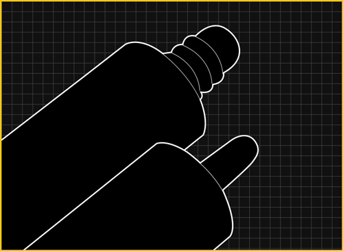 Wireframe render of a twisting piece of a cue stick